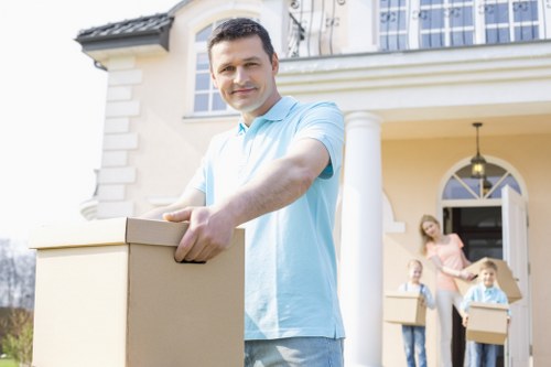 House removals planning in Barnescray with packed moving boxes