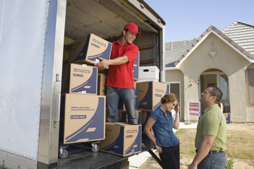 Student packing belongings for storage in Barnescray